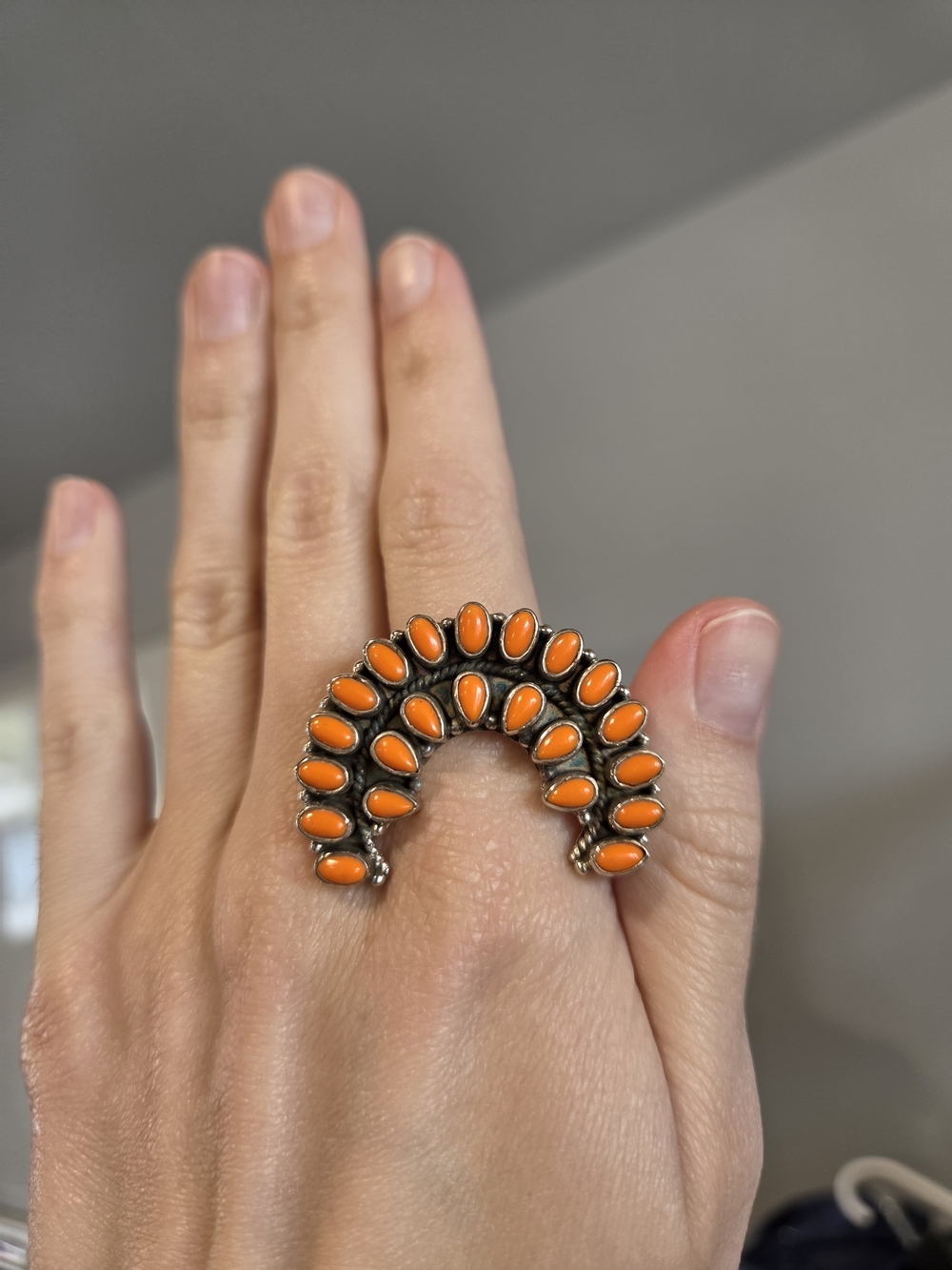 Spiny Oyster Naja Turquoise Sterling Ring 175